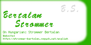 bertalan strommer business card